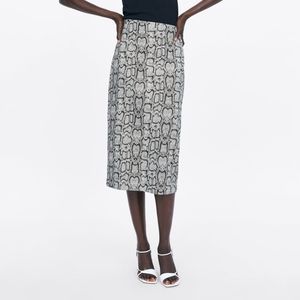 NWT Zara snakeskin print pencil skirt size xs small